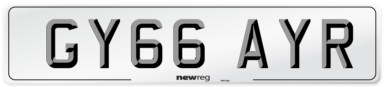 GY66 AYR Number Plate from New Reg
